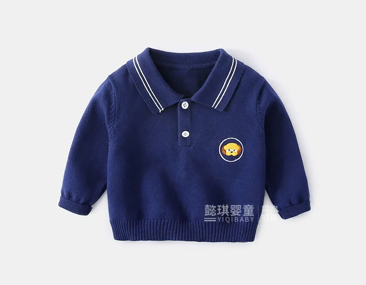 
Cartoon Embroidery kids clothing Knitted Baby Sweater kids clothes winter 