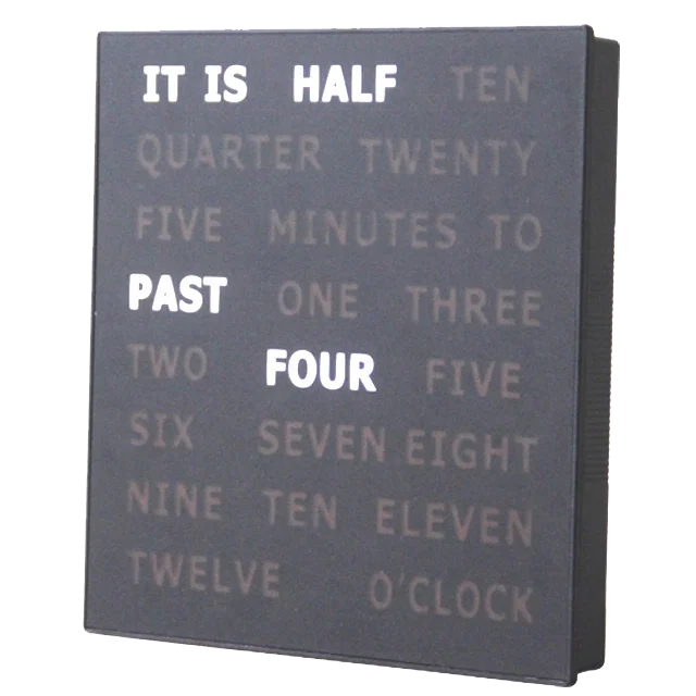 

Free sample Wall Clock Decor Fashionable LED Word Display Word Clock, White