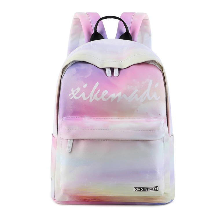 

2021 Fashion Rainbow Printing School Bag for Teenagers Girls Children's Waterproof Backpacks Kids Schoolbags, Customized color