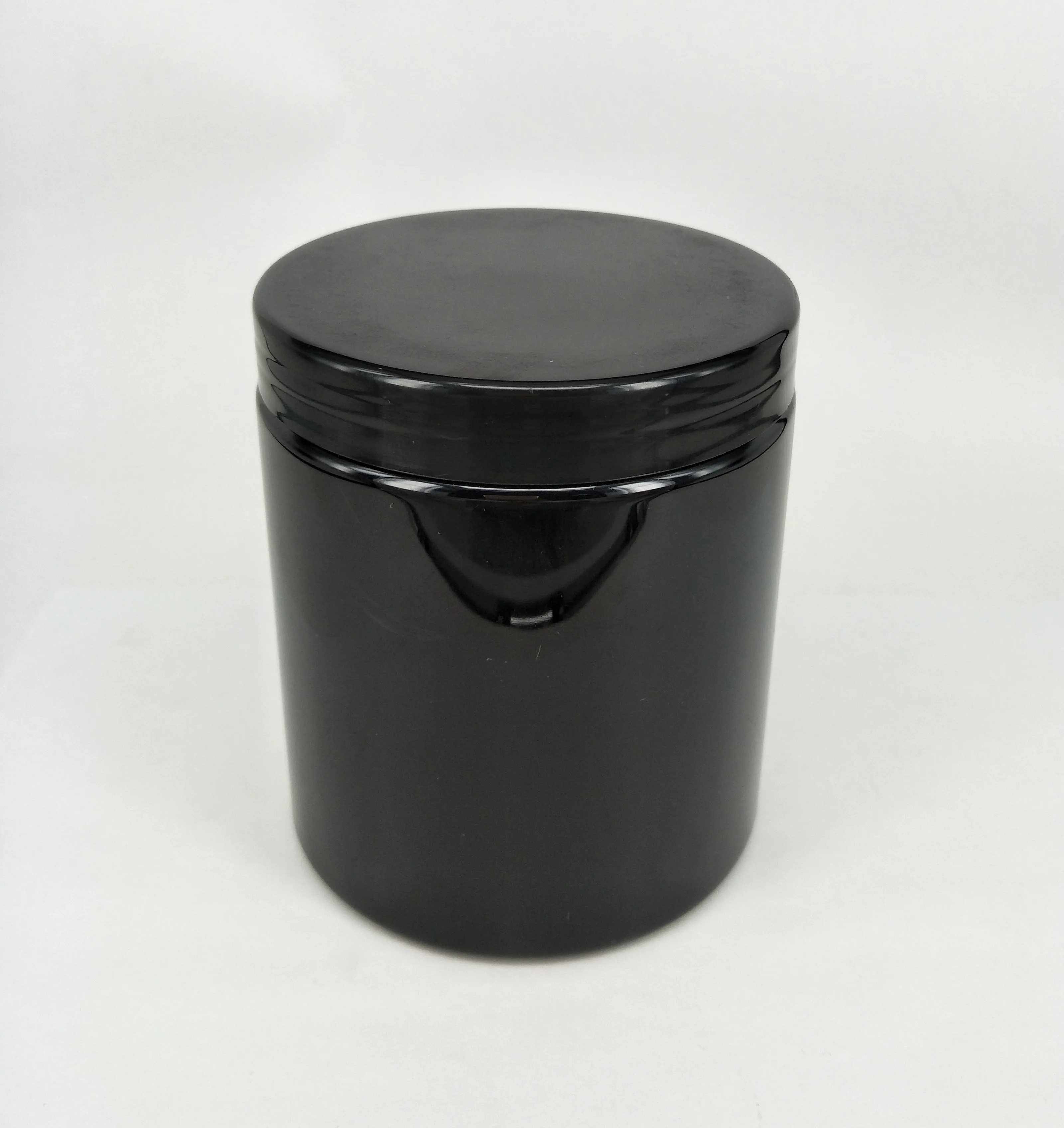 
Black Matte Soft Touch or Shiny black PET Protein Powder Jar  (60743575972)