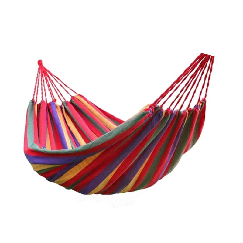

Hot Sale Outdoor Camping Rainbow Canvas Hanging Hammock Swing Chair, Customized