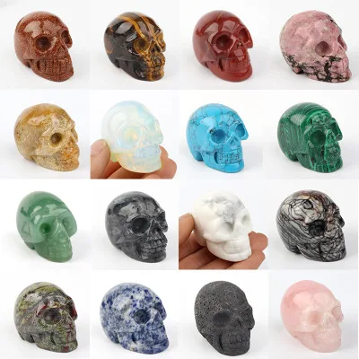 Details about   2 inches Natural rhodonite jasper Hand Carved Skull quartz Crystal Healing 1pc 