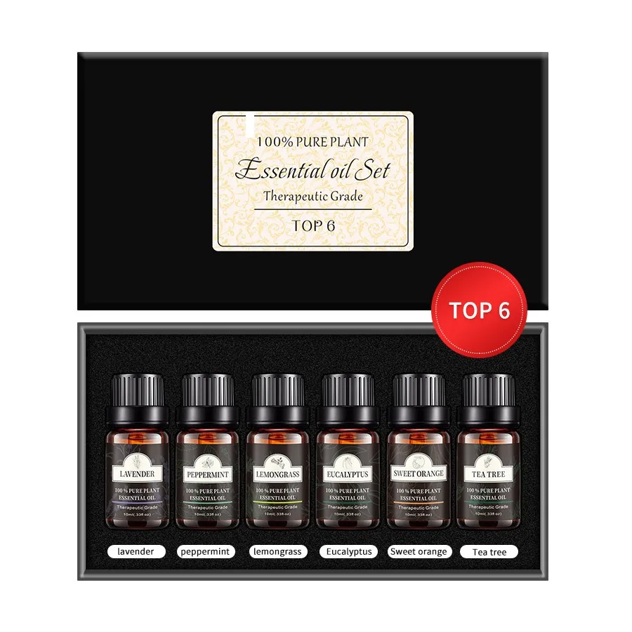 

6 bottles of Essential oil Per Box Set 100% Pure Therapeutic Grade Vapo Aromatherapy Essential oil for Diffuser Humid