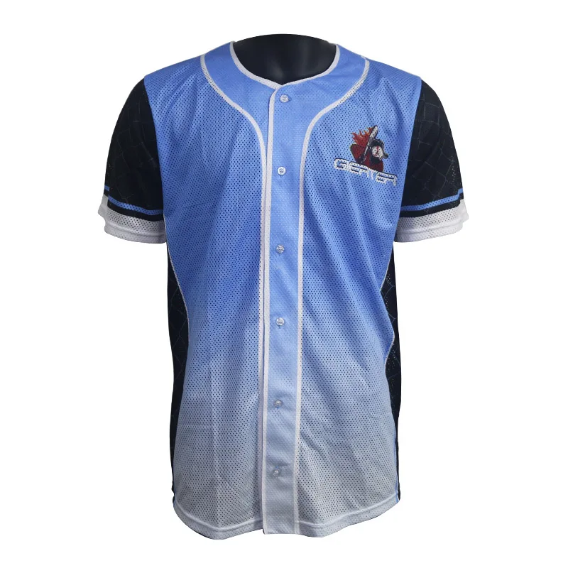 

Wholesale Cheap China Unisex Mens Plain Blank Logo Design Sublimated Custom Baseball Jersey Sublimation Shirts Mesh OEM