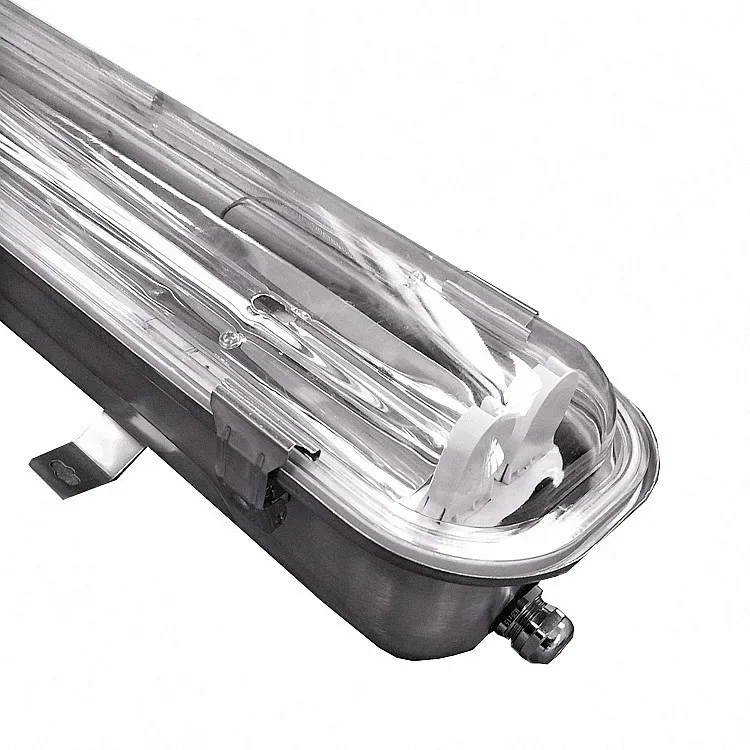 Pc Cover Stainless Steel Fluorescent Light Fitting Led Ip65 Triproof