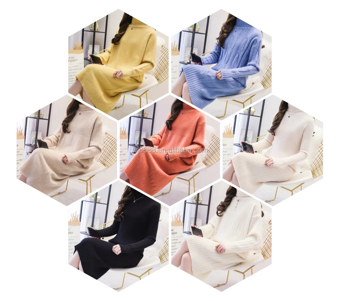 

Cheap new trendy High-necked slim sexy thickened tight knitted woollen tops cardigan women sweater