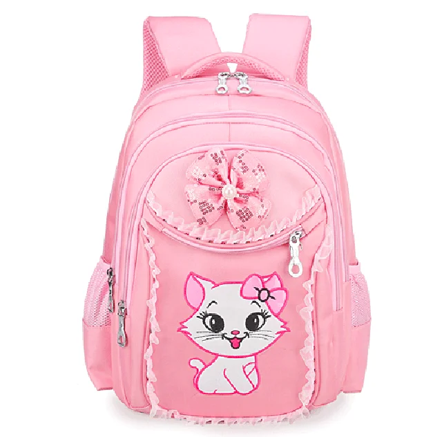 

high quality pink cute lovely girls princess students backpack bags for primary school children