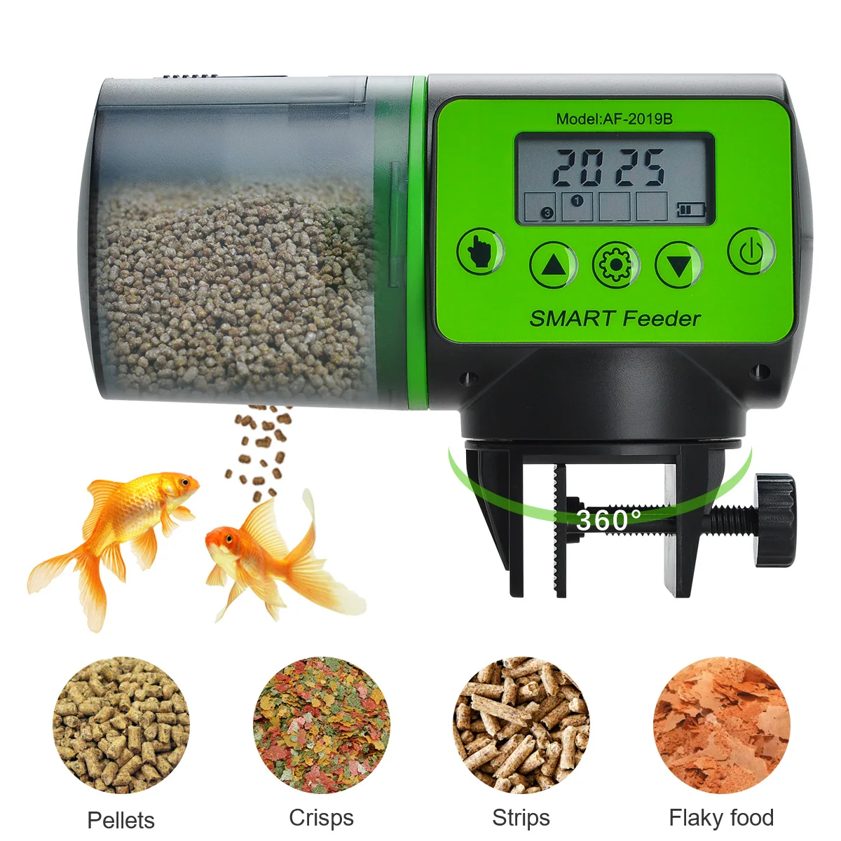 

Smart Automatic Fish Feeder Aquarium Feeder Fish Tank Auto Feeding Dispenser with LCD Indicates Timer Aquarium Accessories
