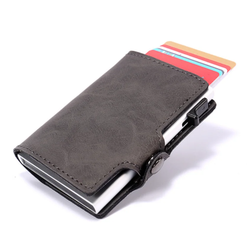 

PU Leather Men Wallet Minimalist Aluminum business card holder, Like picture