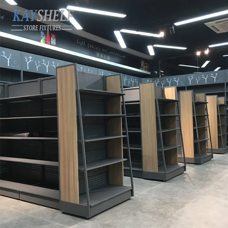 Convenience store mini shop retail gondola shelving racks supermarket