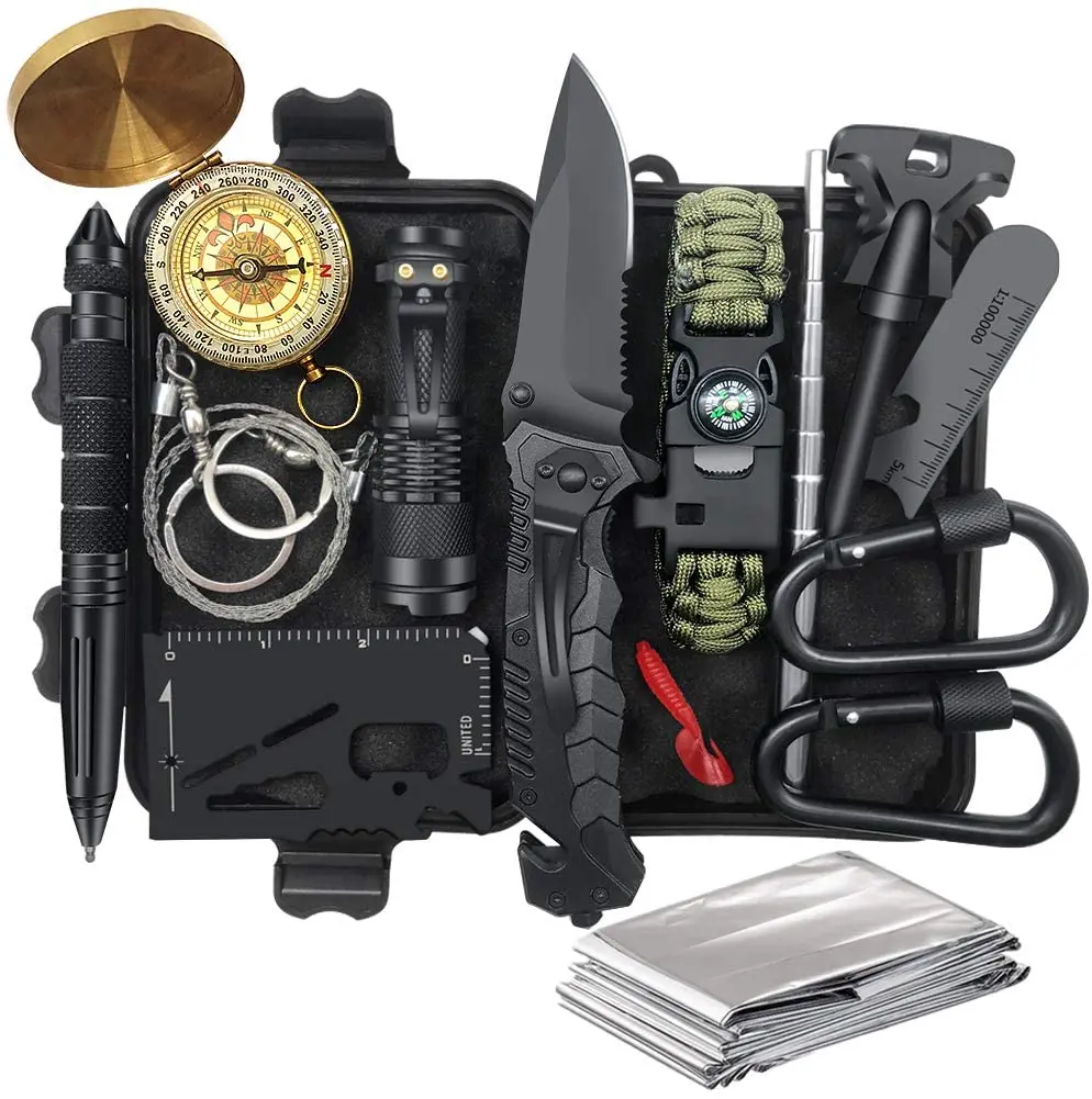 

Camp Survival Kit Outdoor Waterproof Customized Tools Logo Color Feature Material Survival Products, Multi-colors