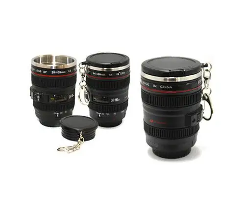 

Hot Sale Creative Stainless Steel Camera Lens Coffee Mug Mini Beer Mug, Black