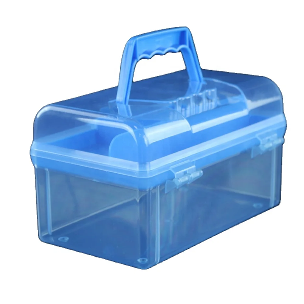 

Custom Logo pla plastic medicine box ,multipurpose home desktop organizer cosmetic storage box plastic with lid, Blue or customized