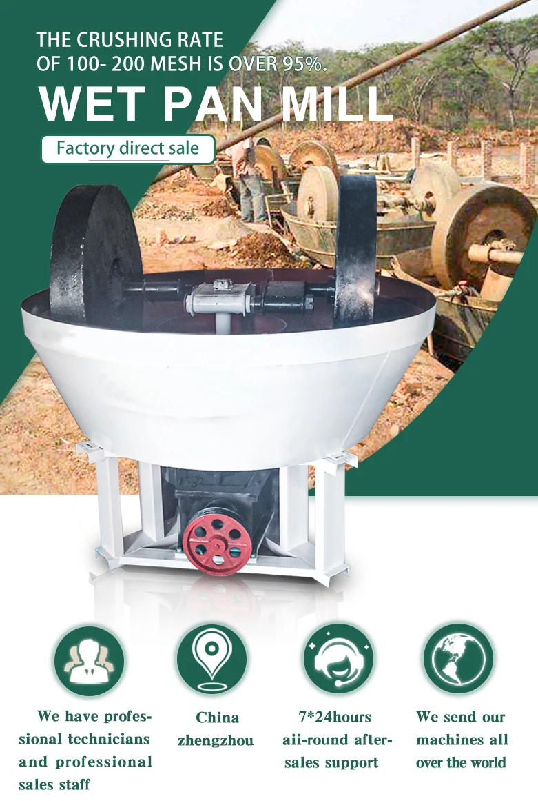 For Sale Gold Washing Equipment Wet Pan Mill Gold Grinding Machine