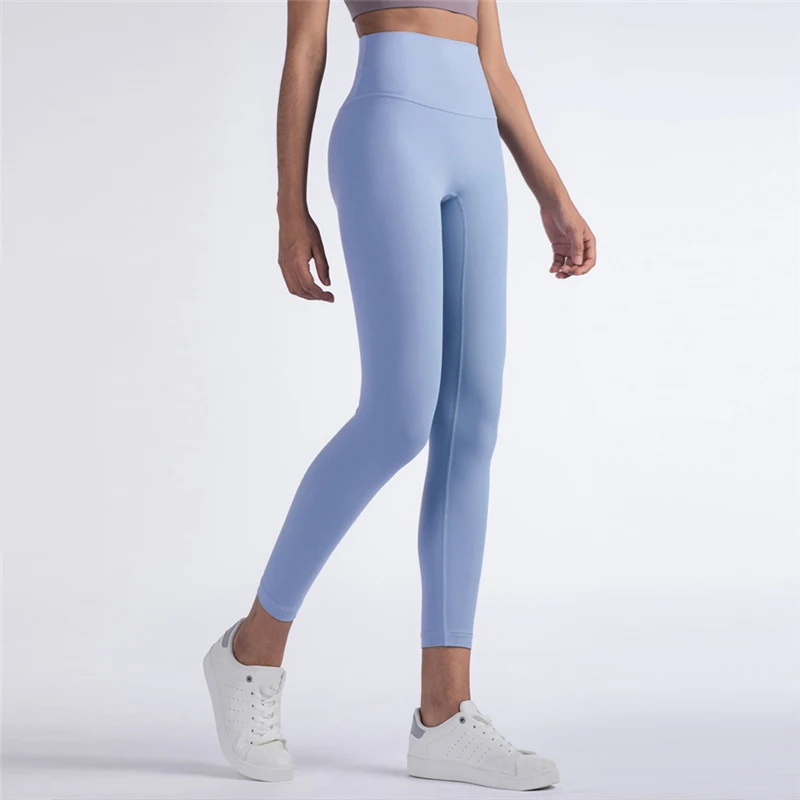 

Gym fitness high waist yoga pants ladies no embarrassing line leggings sports hip leggings