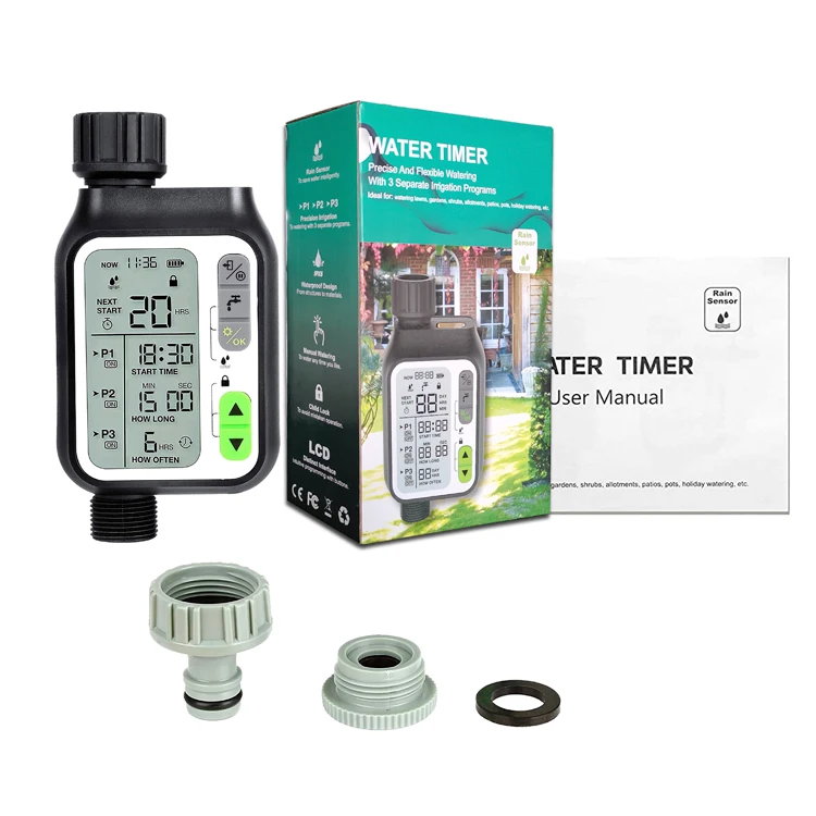 

New Design Automatic Digital Irrigation Garden Water Controller Watering Timer For Outdoor Use, Black
