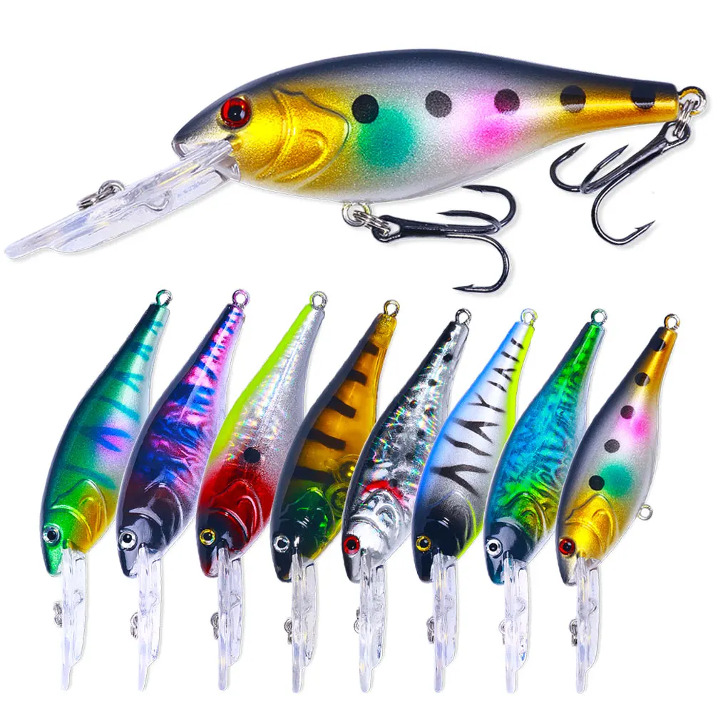 Hengjia Hot Sell 10CM 10g Hard Plastic Fishing Lure 6# Hook Floating Minnow Bait Pesca