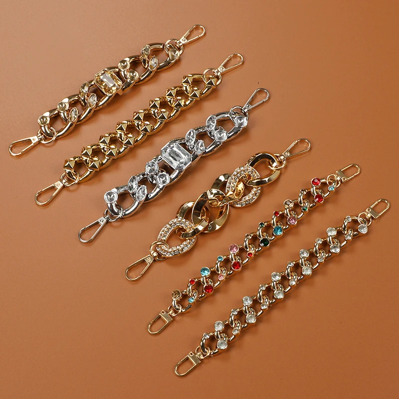 

1 Pcs Fashion Jewelry DIY Shoe Decoration Accessories Bling Rhinestone New Sneaker Chains Buckle Croc Shoes Charms For Croc Clog, Colorful