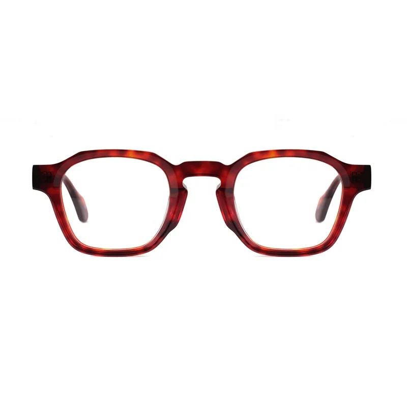

Wholesale New Design Fashion Spectacles Frame Custom Logo Unisex Bevel Optical Acetate Frame Glasses, 4 colors