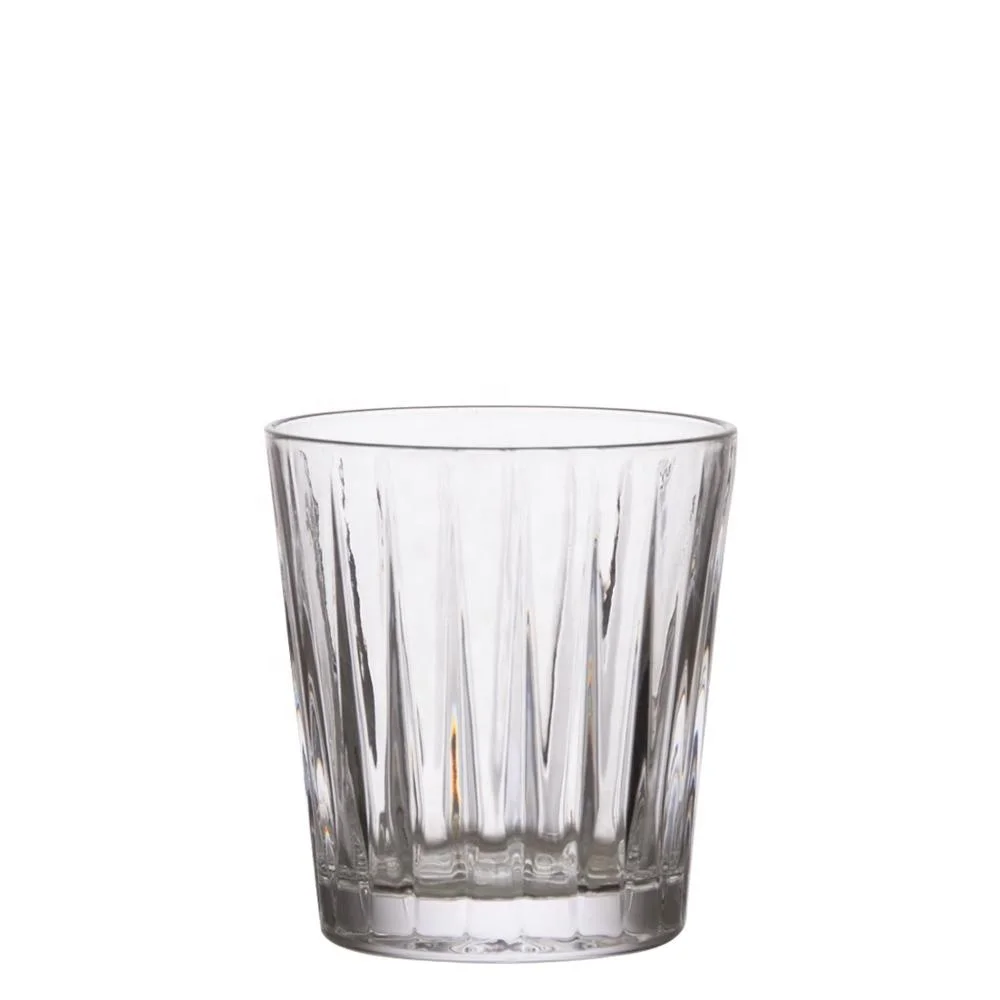 

Handmade Pressed Embossed Top Quality Old Fashioned Glass Wine Glass Stemless Whiskey Glass, Clear