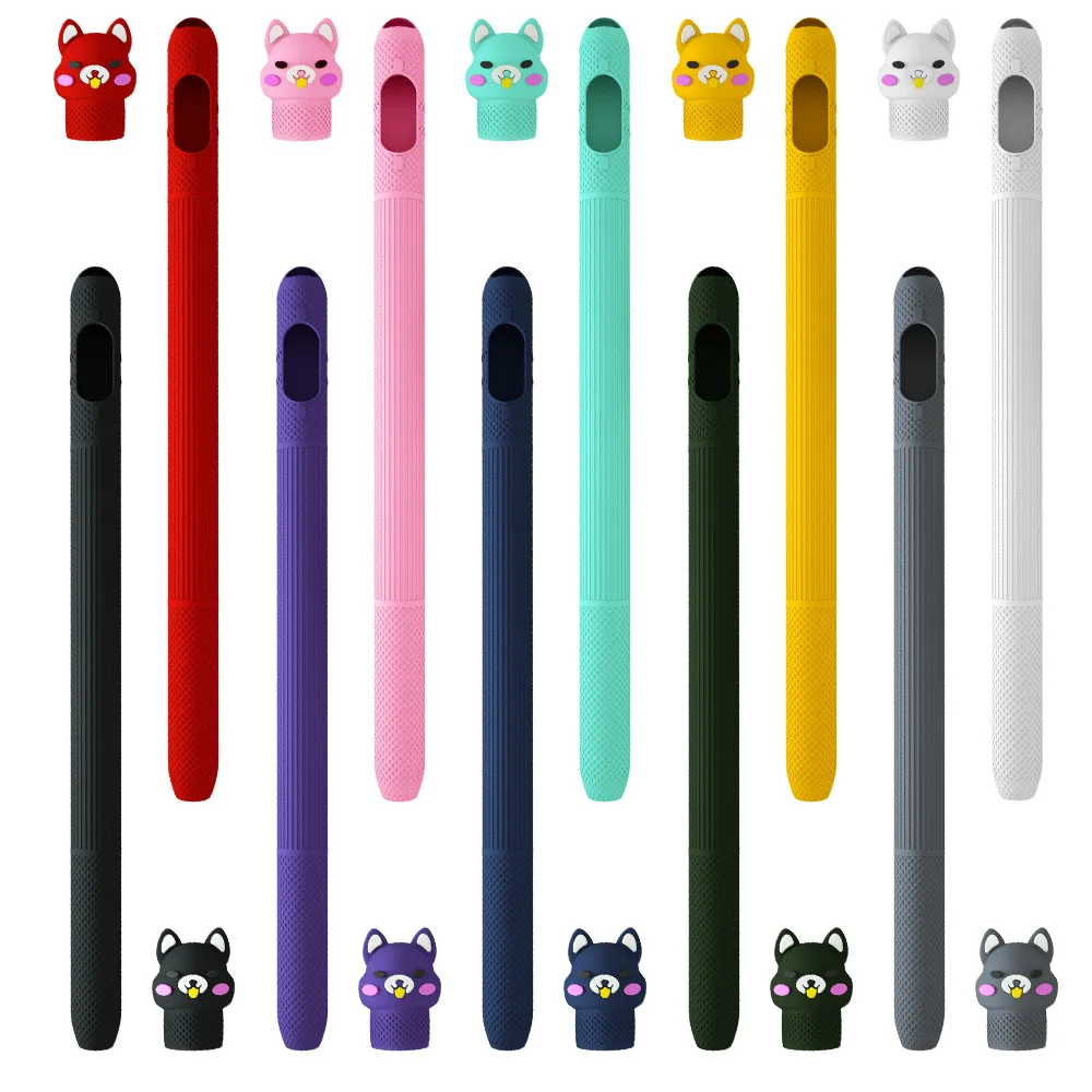

Pencil Case for Apple Pencil 1 2 Silicone Cat Cartoon Kawaii Shockproof Soft Protective Cover for 2/1 Touch Pen Stylus