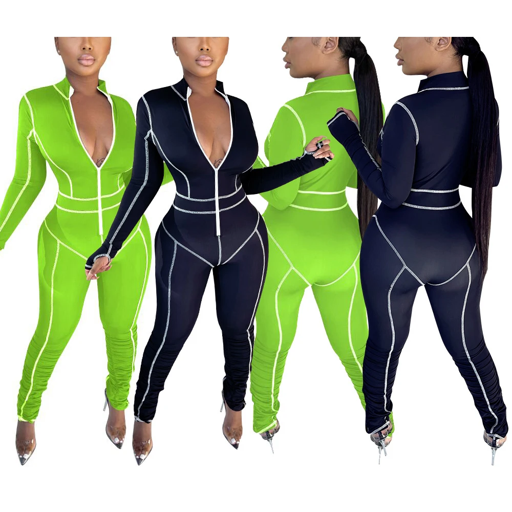 

FS2064D Hot sale Women long sleeve jogging clothes Fashion Jumpsuit