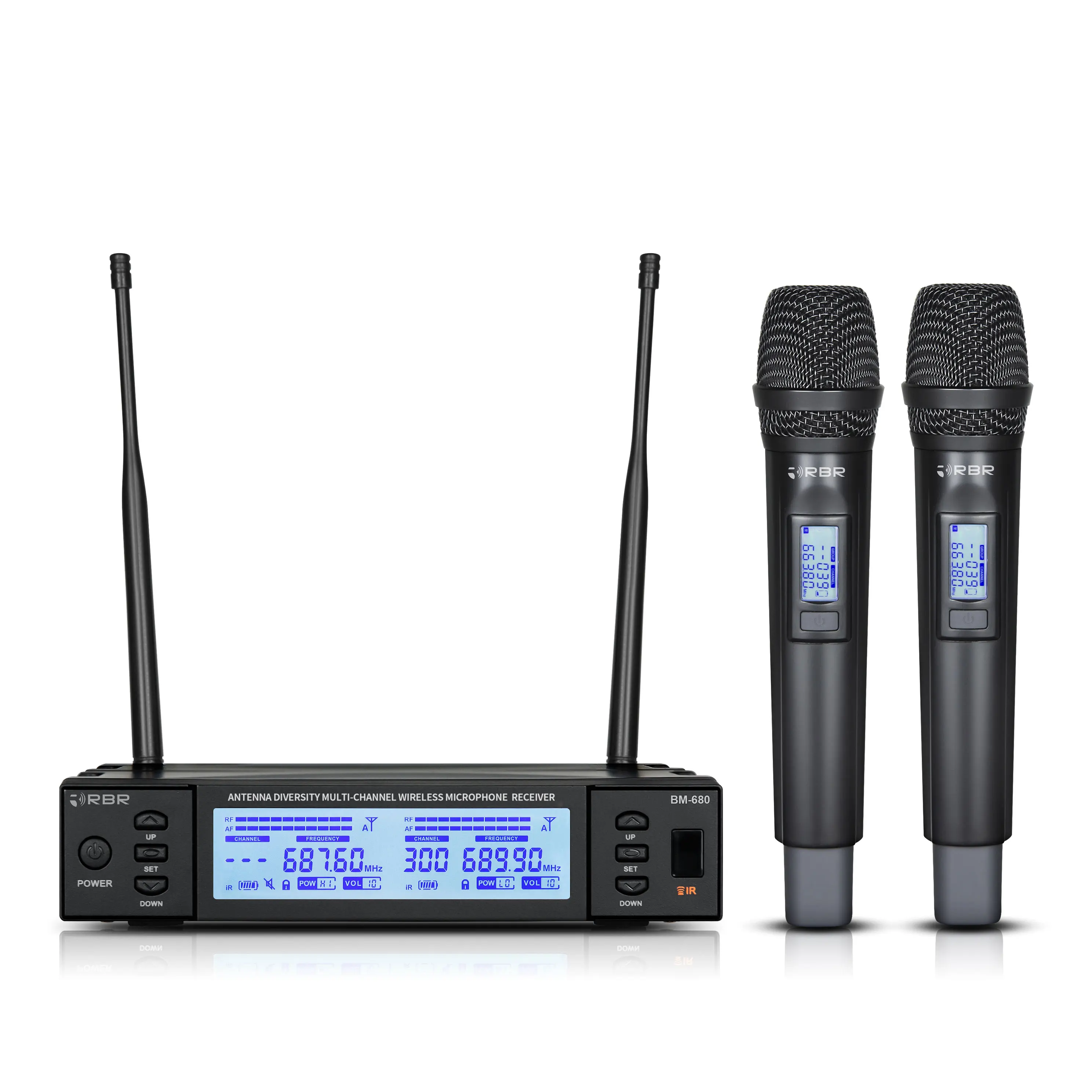 

Professional bm680 UHF Karaoke Wireless Microphone Mic with Auto Mute Function