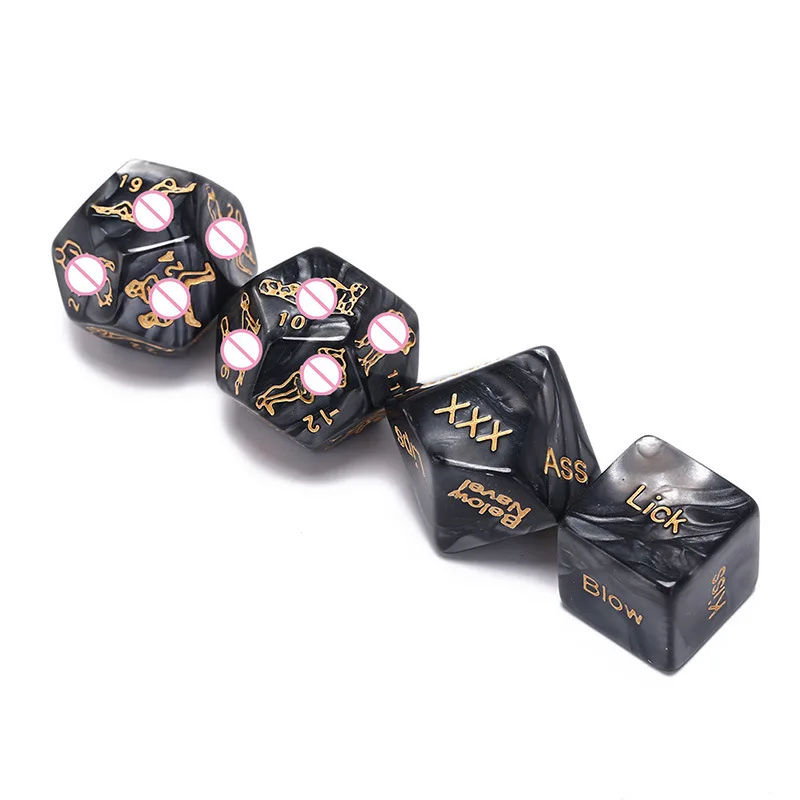 

Amazon Hot 4PCS/Set Fun Acrylic Sexy Dice Naughty Erotic Love Dice with PP Bag Game Adult Toy Perfect for Couple Gift Shop%