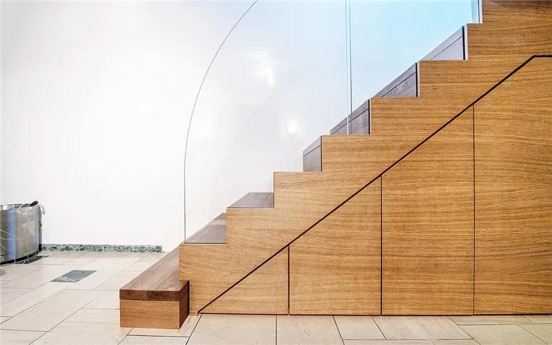 U Shaped Isitebhisi Wooden Stair Popular Design Double Stringer Prefabricated Staircase