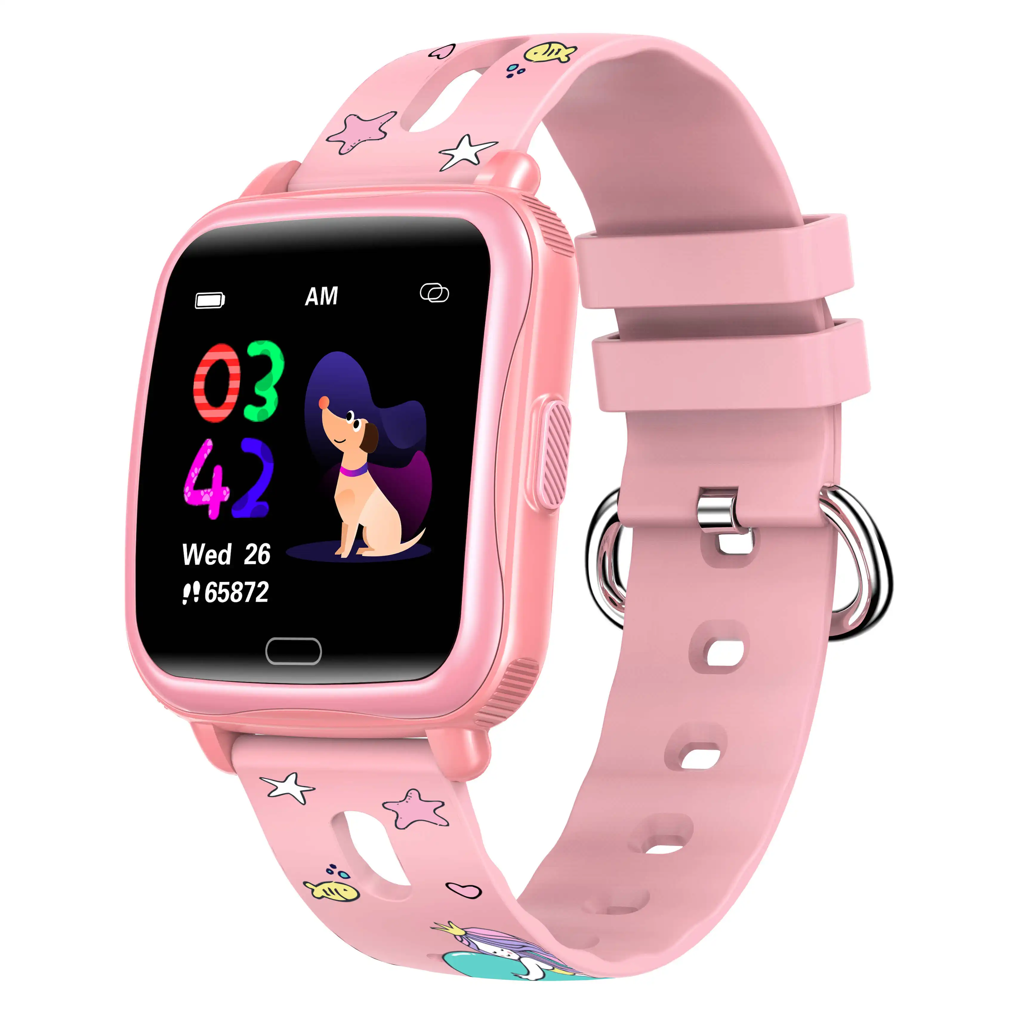 

HOT Deeply Waterproof Smart watch kids with GPS Tracker wifi SOS Call big battery Boys Girl smart watch, Pink/blue