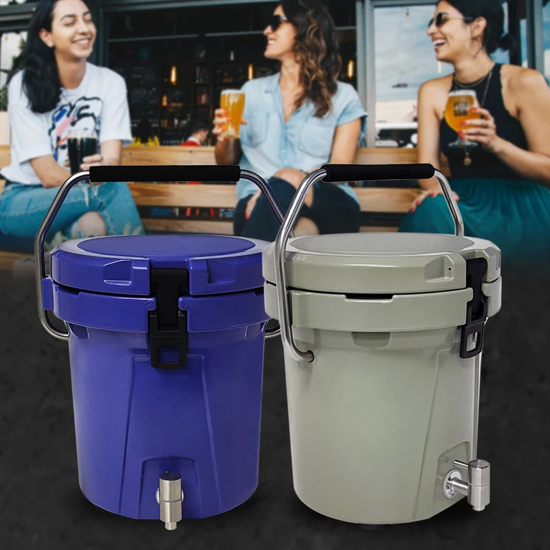 

Custom Logo 7L Insulated Water Cooler Jug with Water Tap Rotomolded Hard Ice Cooler Box for Camping Picnic