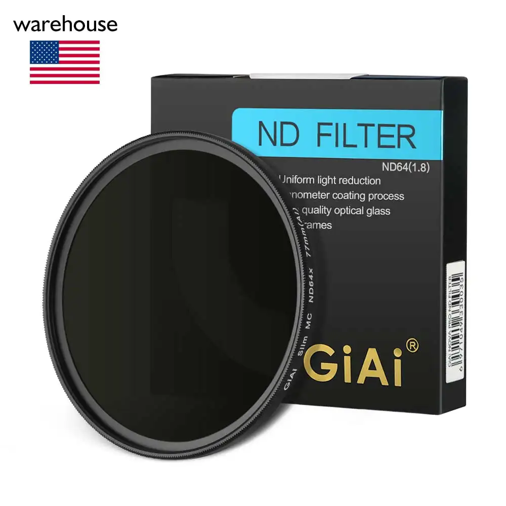 

GiAi multi-coated 77mm 82mm Camera ND filter ND64 camera filter