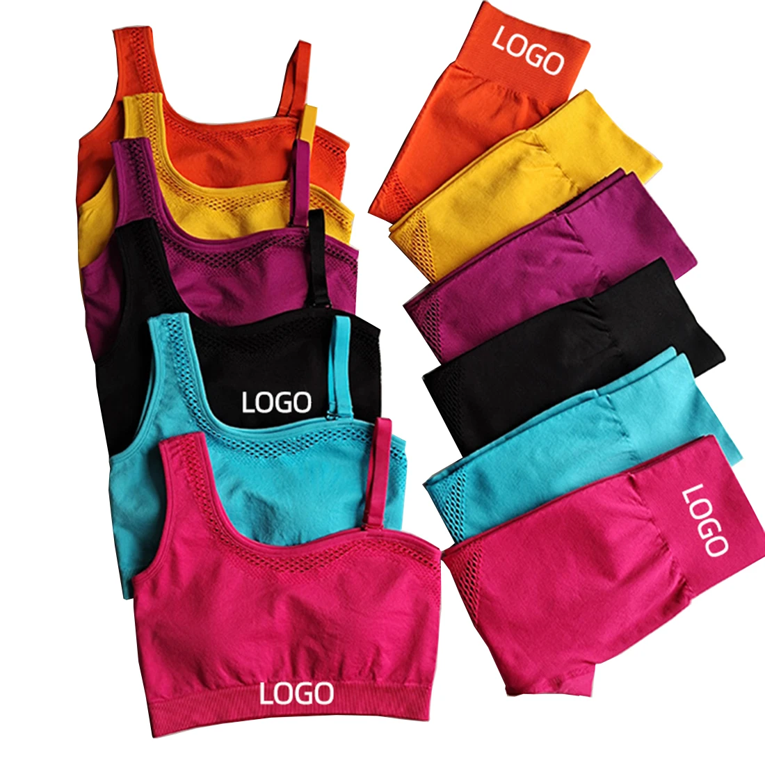 

Wholesale Women Fitness Yoga Sets Sports Gym 2 Pieces Seamless Women Yoga Set With Logo, Customized colors
