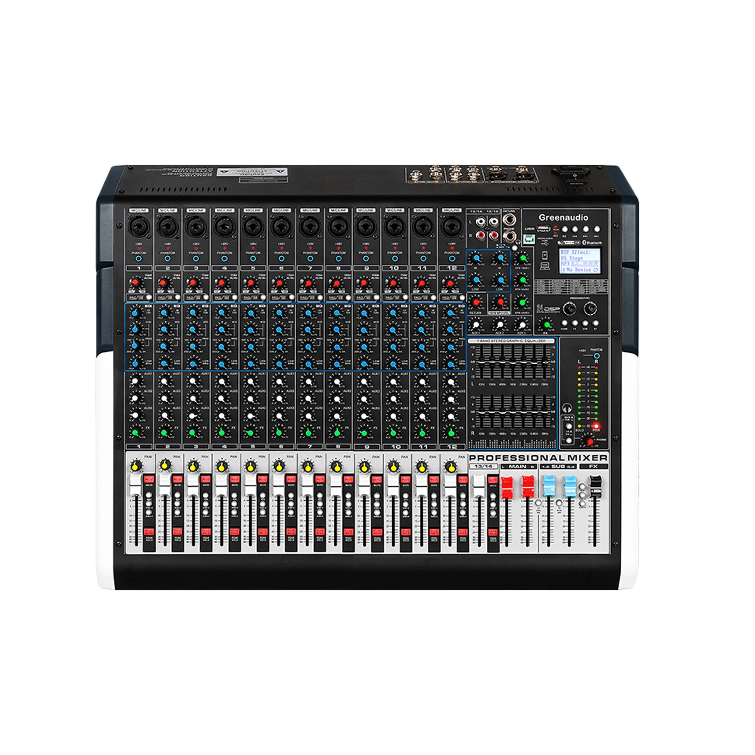 

GAX-TFX12 New TFX series mixer professional 12-channel stage DJ mixer BT with 24 DSP double 7-segment equalizer audio mixer