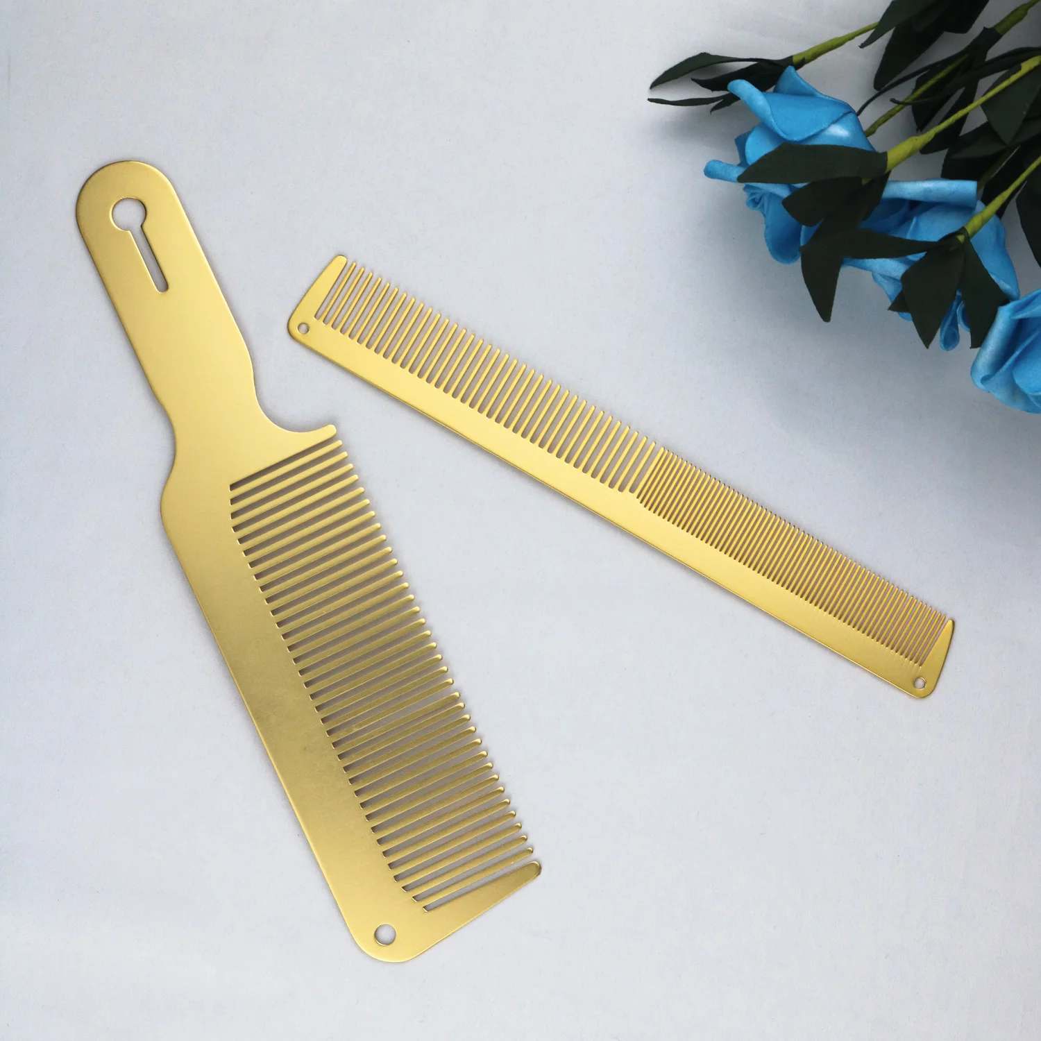 

MJ Metal Steel Cutting Comb Styling Barber Hairstylist Cutting Hair Comb Tools, Black/yellow