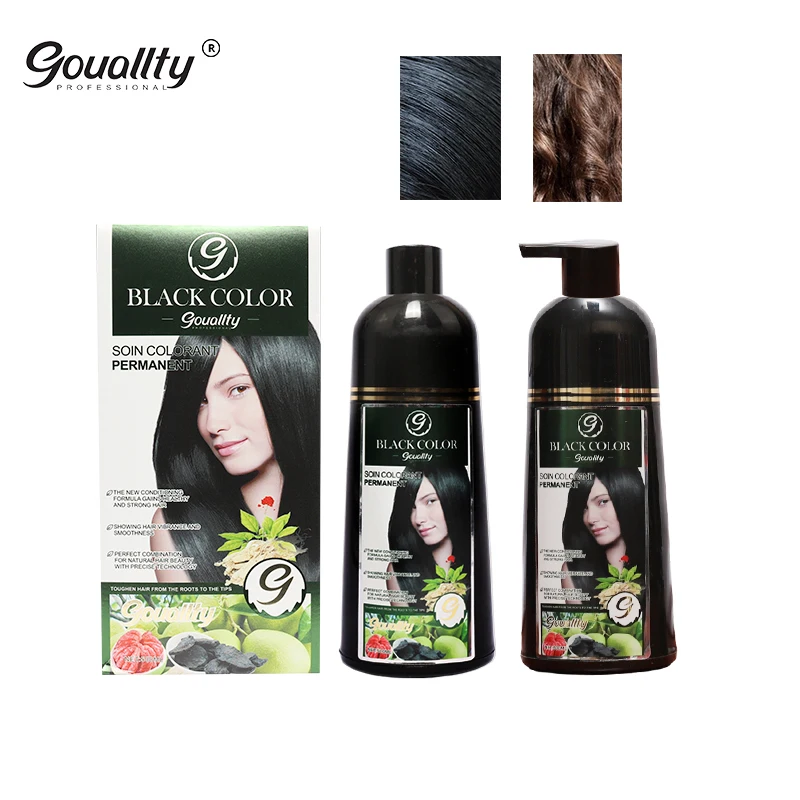 

Private Label No Side Effect Fast Dye Color Instant Organic Ginger Natural Hair Black Shampoo, Black shampoo,brown shampoo