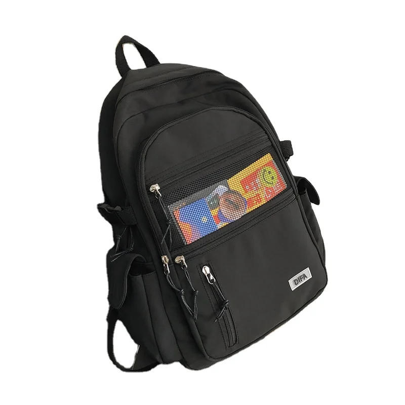 

Sandro Fashion Backpacks Black White Waterproof Couples School Bag Boys