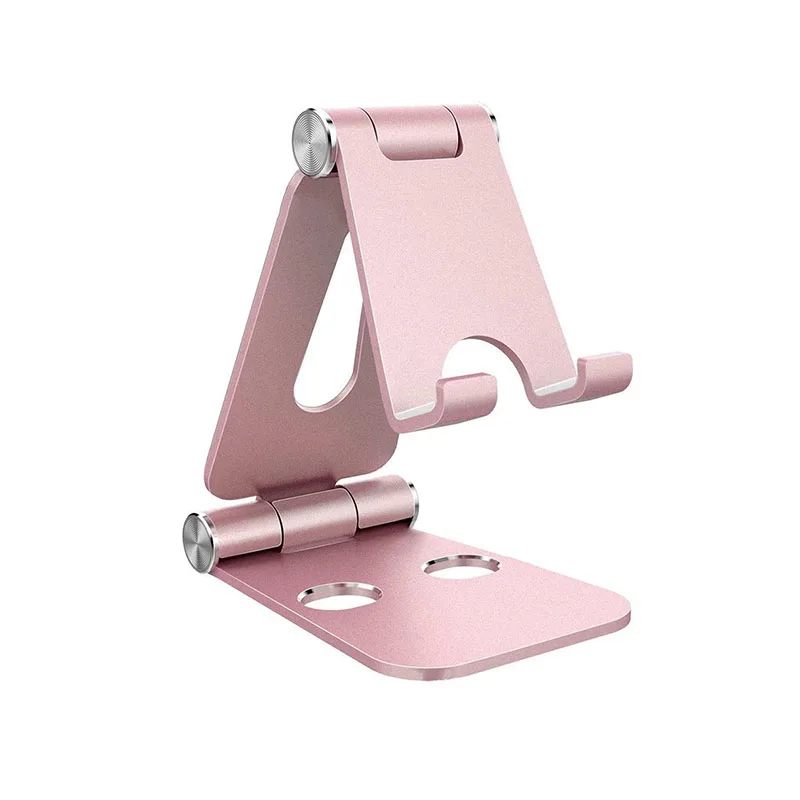 

Portable folding stand for smartphone cellphone adjustable metal phone holder brackets foldable aluminium alloy phone stand, Black/silver/golden/rose gold