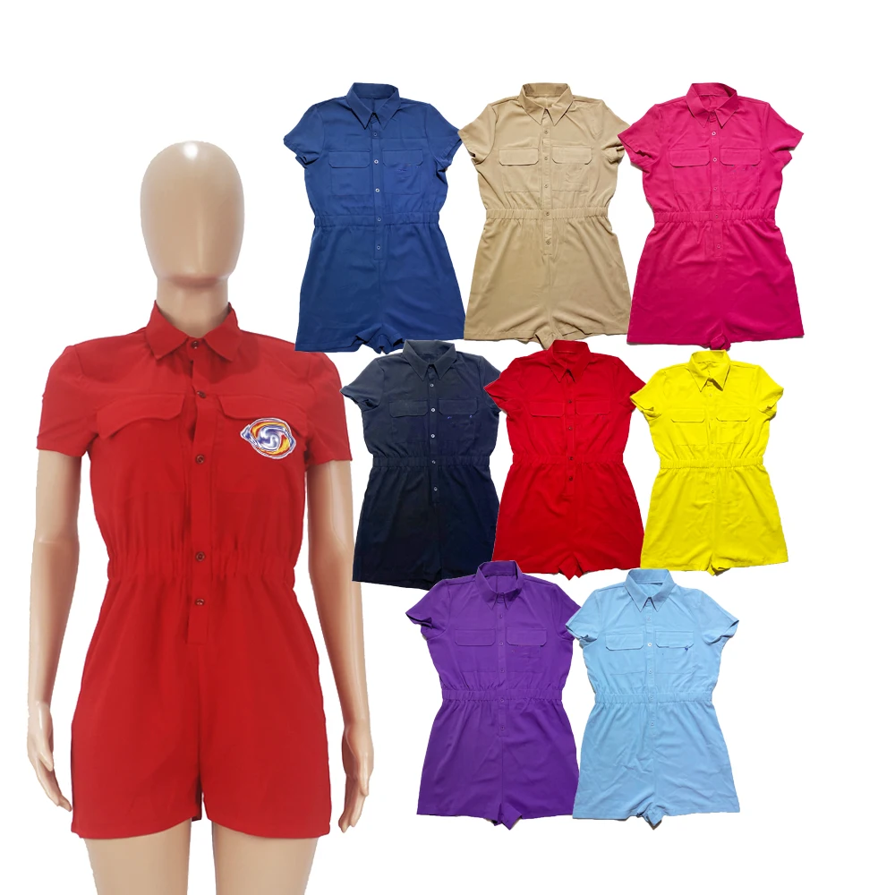 

Summer Dick Women Summer Shorts Jumpsuits and Rompers onepiece jumpsuit Designer Dicke Work coverall Jogger Romper With Pocket, Picture color