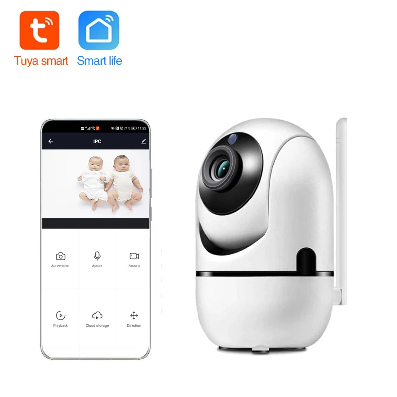 

Tuya smart WiFi camera 1080P 2MP Wifi IP cam Home Security Outdoor/Indoor IR Night Vision IP CCTV Camera with speaker