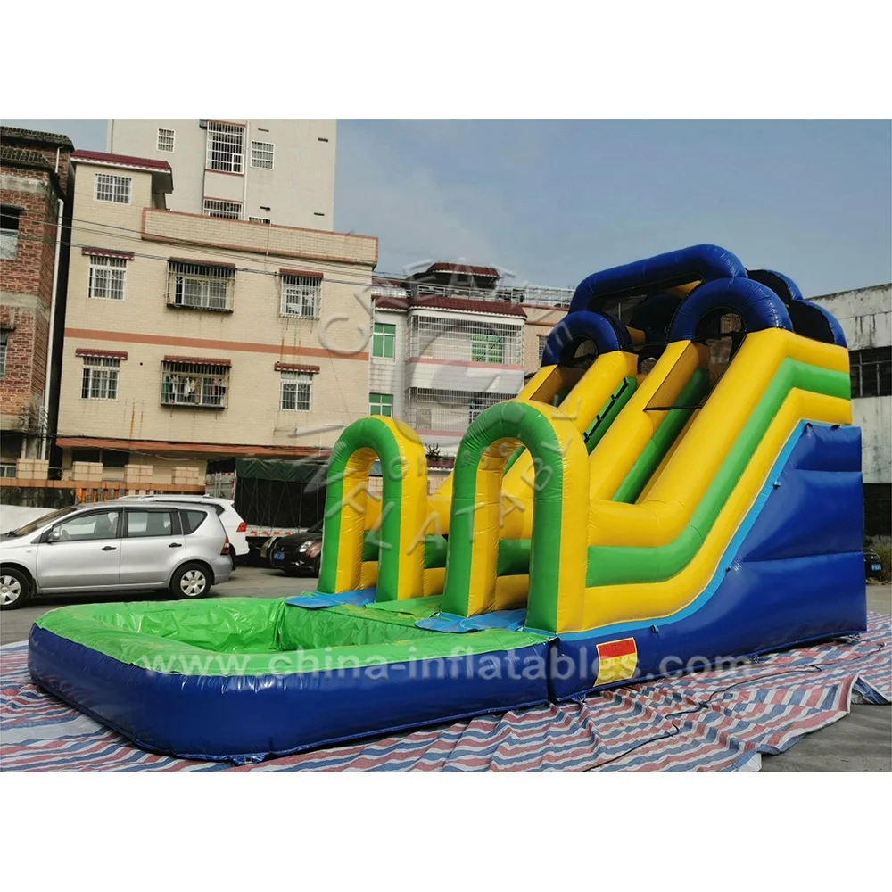 

New Design Giant Pool Slide Inflatable Double Arch Lane for Kids and Adult