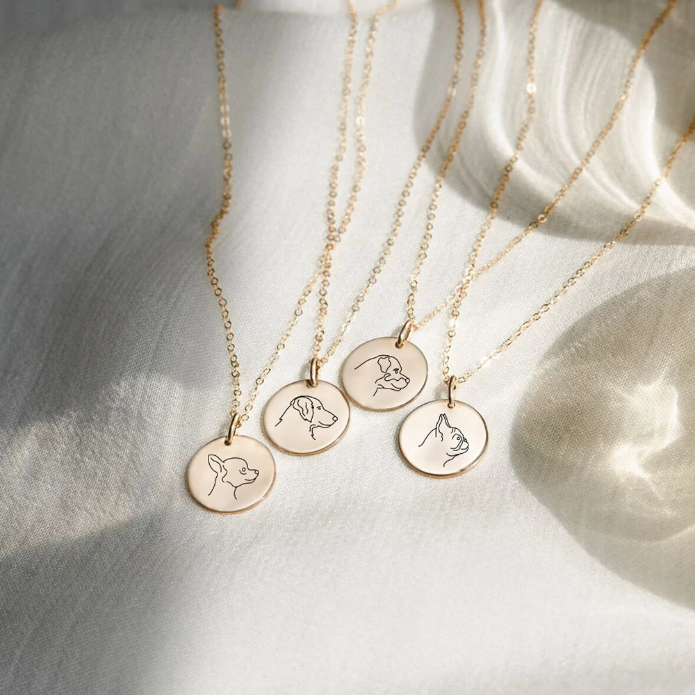 

eManco Customized Animal Dog Symbols Puppy Pet DOGS Necklace 14K Gold Choker Collar Necklace Stainless Steel Women Kids Jewelry