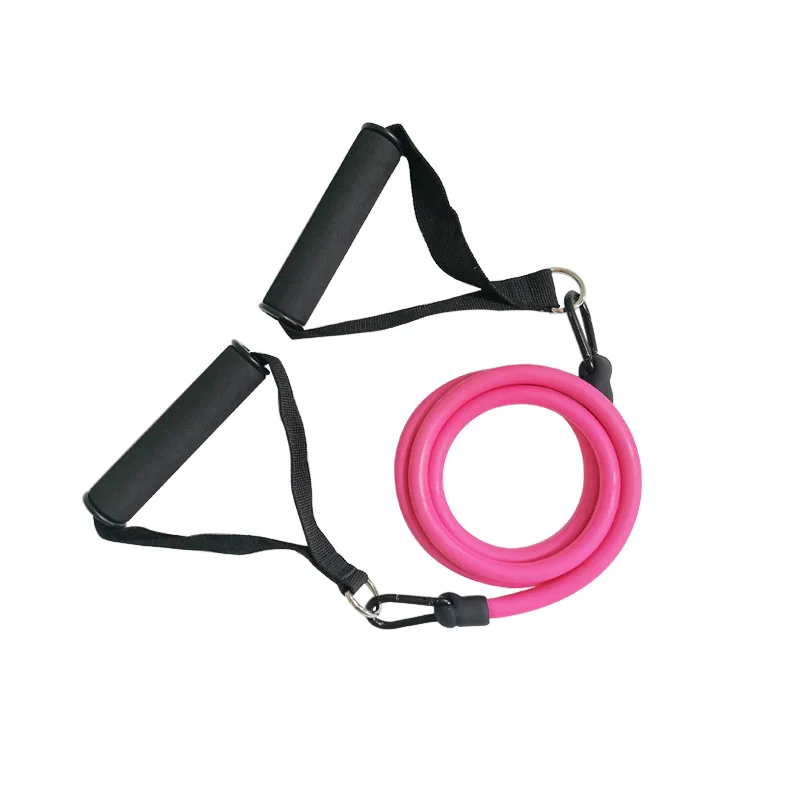 

Resistance Tubing with Deluxe Handles Useful Fitness Equipment Tube Workout Exercise Elastic Resistance Band for Yoga, Pink