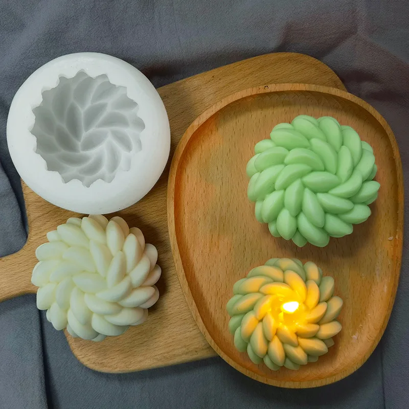 

New Santa Ana Flower Candle Silicone Molds Handmade Candle Silicone Molds For Wholesale Scented Soap Drip Mold, White