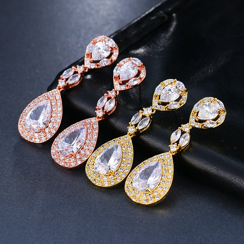 

Dainty Jewelry Earring Jewelry Wholesale Zircon Bridal Fashion New Diamond Earrings
