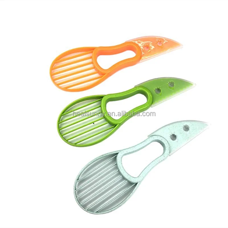 

High quality Vegetable Fruit Cutters Multifunctional Peelers Avocado Slicer, 3 colors or customize color