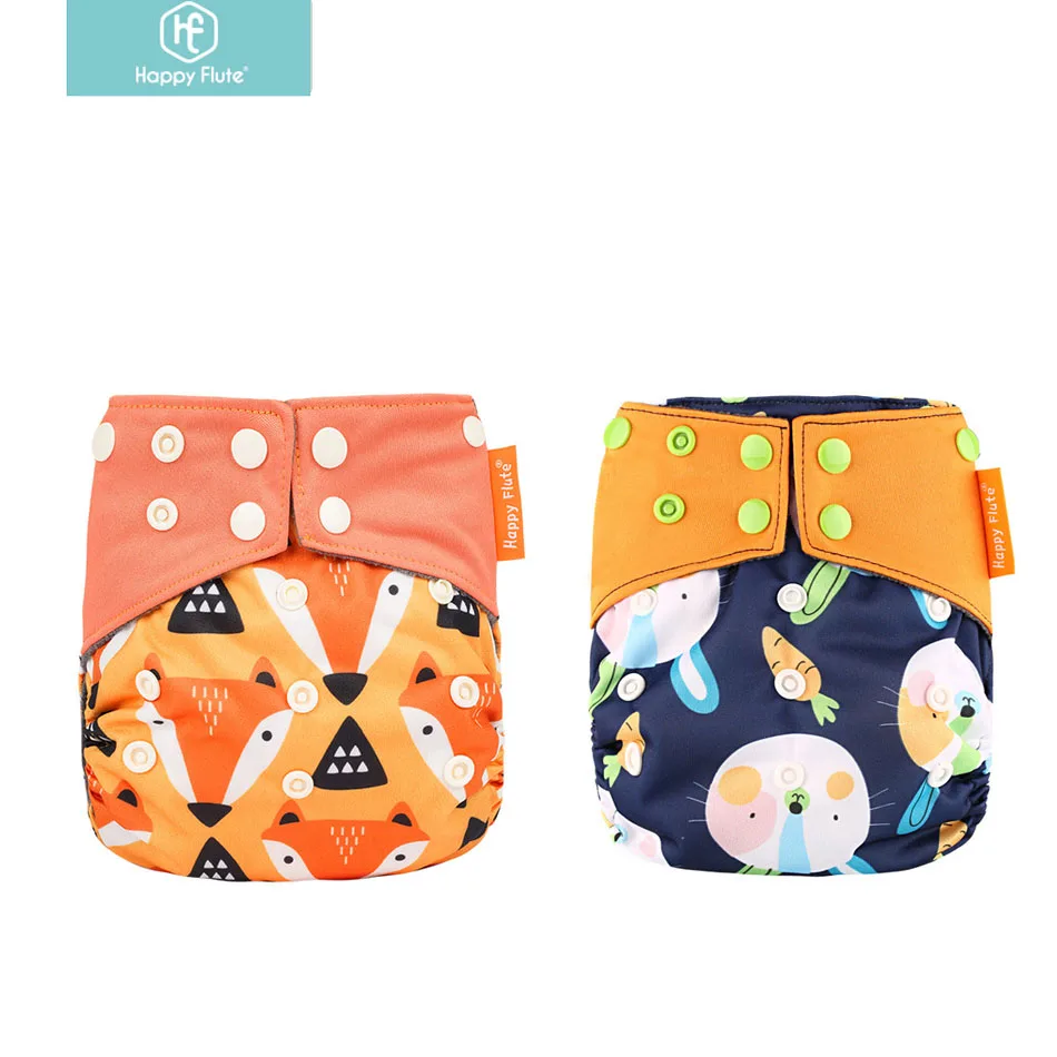 

Happy Flute AIll in One Night AIO Cloth Diapers Nappy in Charcoal Bamboo Insert stock diaper