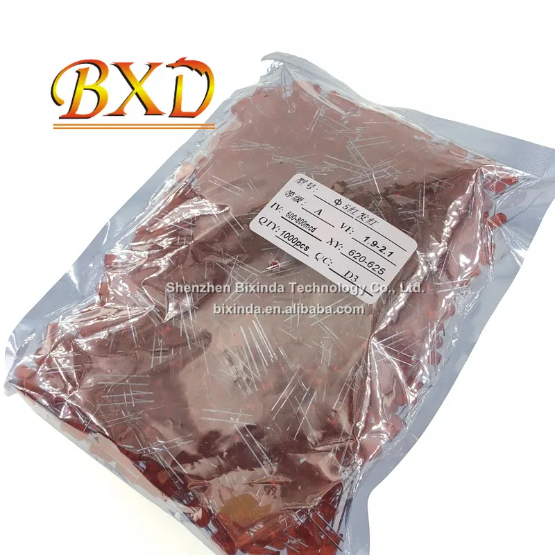 
5mm LED bulb F5 red light Lamp round head 