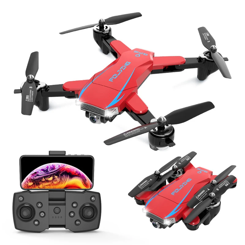 

10% OFF RC GPS Drone 5G WiFi FPV 4K Dual HD Camera Optical Flow Positioning Foldable Quadcopter Mini Dron PK E520S SG907 Drones, Black red