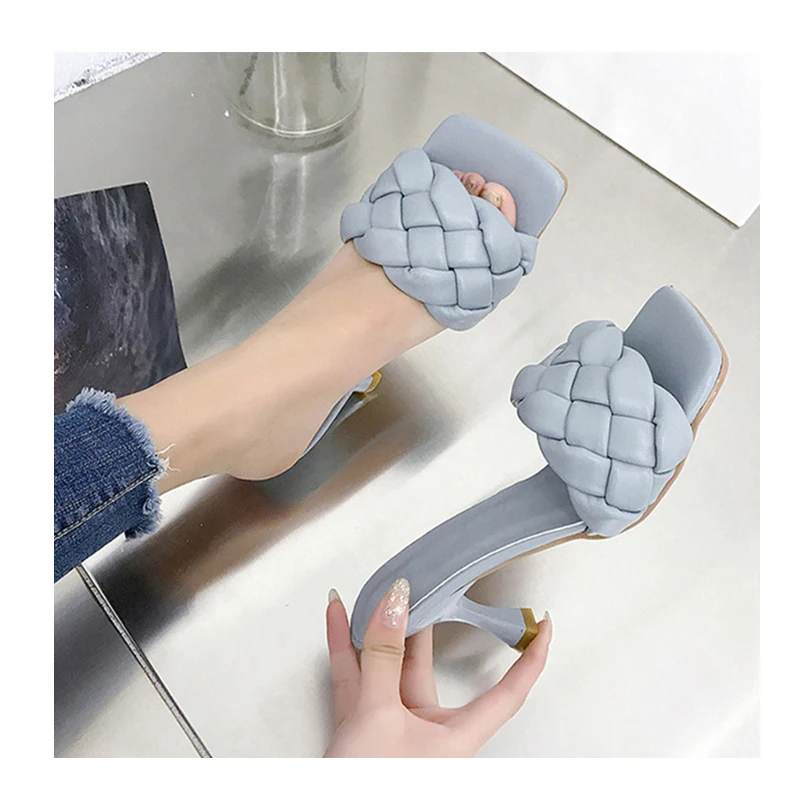 

Hot Sale Weave Summer Sandals Women Outdoor Slippers Stiletto High Heels, Customized color